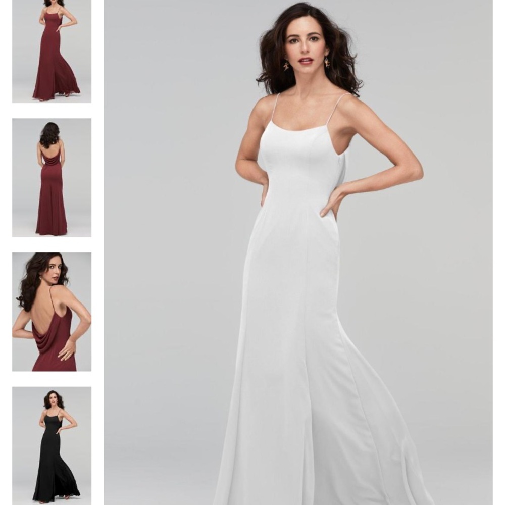 Watters white Melanie bridesmaid dress